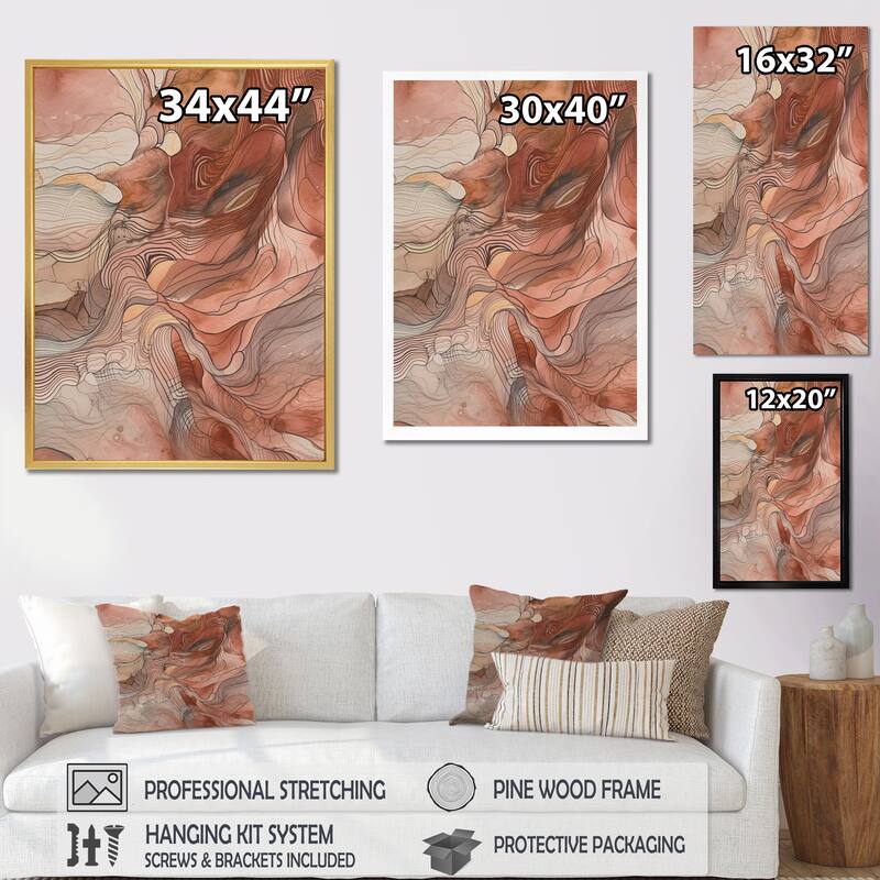 Designart "Chocolate Dreams Terra Cotta Watercolor" Abstract Painting